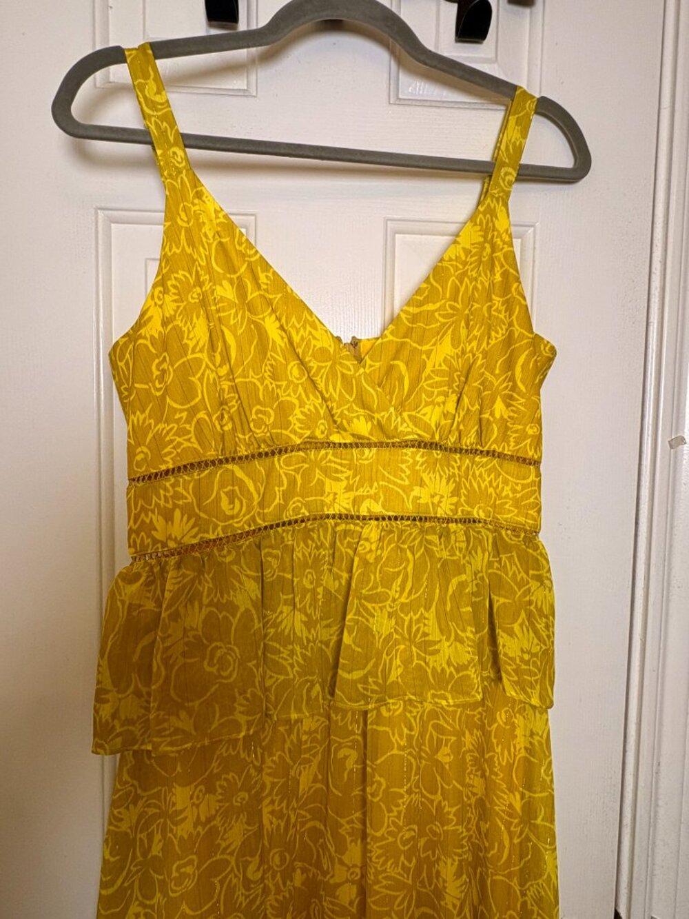 Revolve Likely Carla Floral Midi Dress Yellow Boho Resort Size 6 - Picture 7 of 11